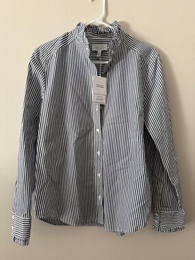 & Other Stories Blue and White Stripe Button-Down Shirt